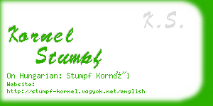 kornel stumpf business card